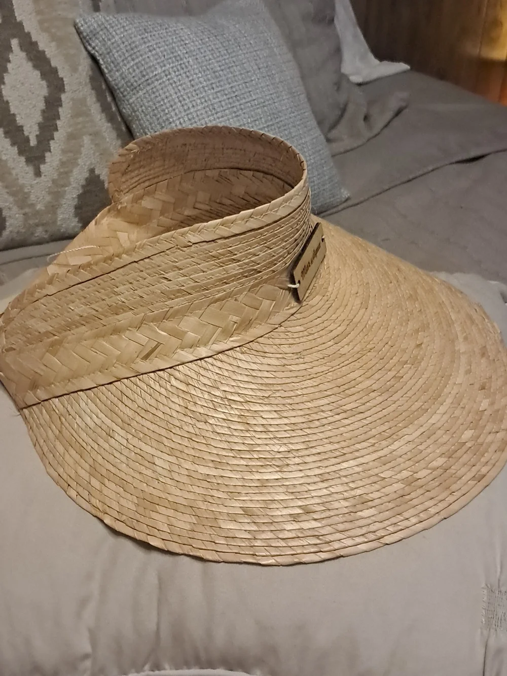 Mar del Aqua Natural Straw Sun Visor Hat Poolside Beach Cruise Resortwear Vacay